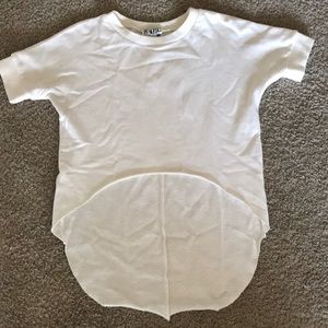 Short sleeve high low sweatshirt